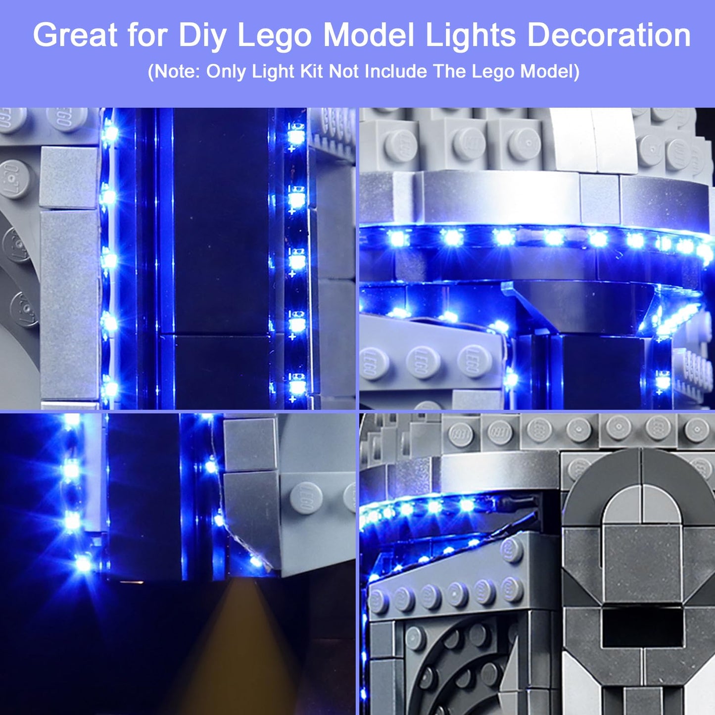 Upgraded Light Kit Compatible With Lego The Mandalorian Helmet 75328 Buildable Model Kit, Lights Decoration Compatible With Lego