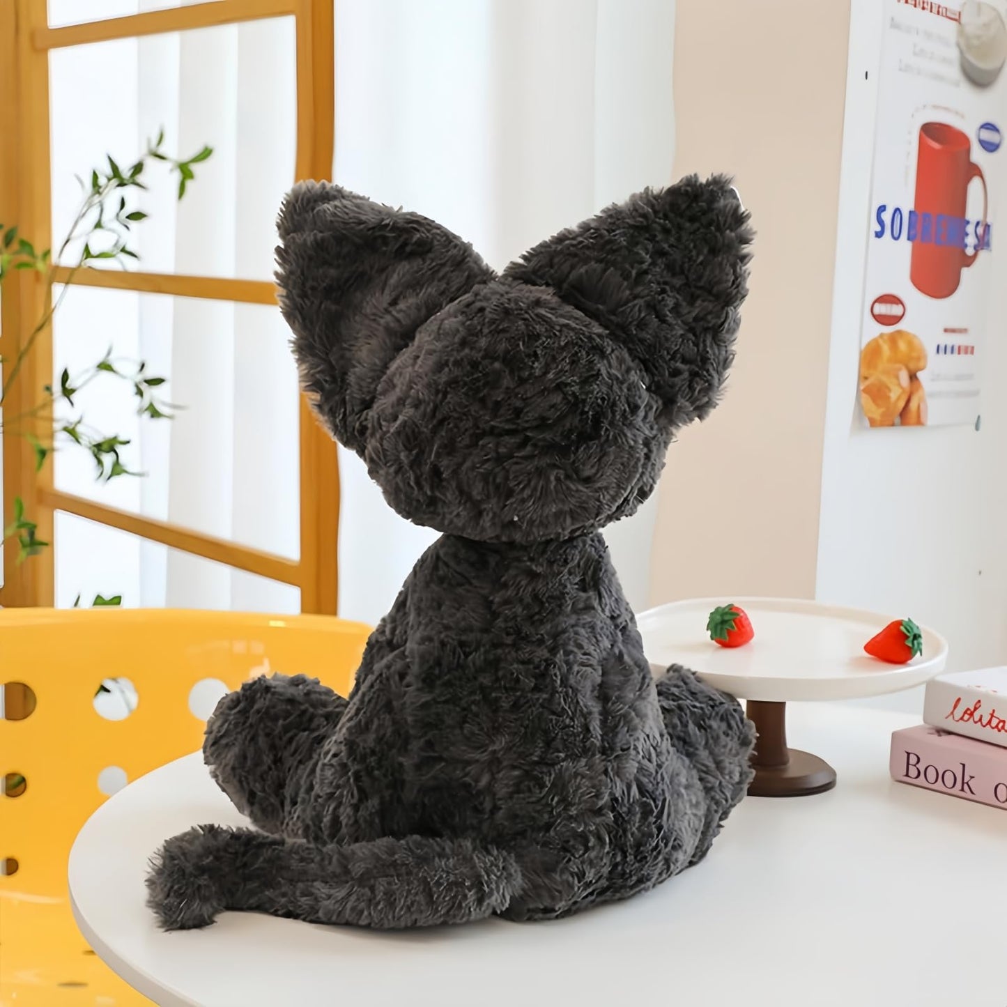 RRSDJJ Kitten Plush Toy  enhanced Cat Stuffed Animal  Black Cat Plush Stuffed Animal Soft and Comfortable Occasions Great Gift for Kids  Lovers  Friends (Black Cat)