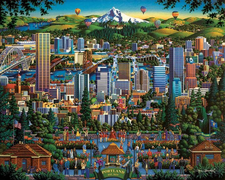 Dowdle Jigsaw Puzzle - Portland City Of Roses - 1000 Piece