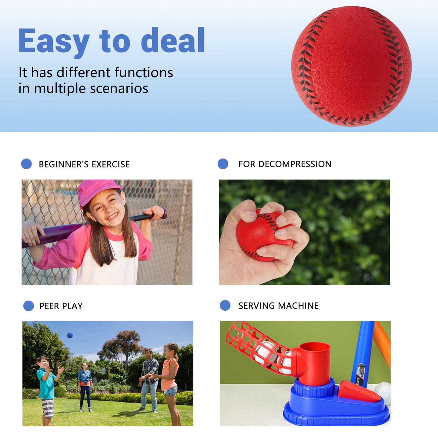 Baisidiwei Soft Baseballs  Foam Training Baseball 12 Pack for Kids Regulation Size Foam Baseballs for Soft & Safe tossing  Catching and Batting Practice (red)