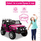 Sehomy 2-Seater Kids Ride On Truck Car With Remote, 12V Battery Powered Electric Car For Kids 3 - Spring Suspension, Led Lights,