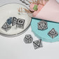 D&D Dice - 7Pc Mixed Black & White Polyhedral Dice For Rpg & Mtg