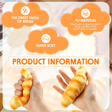 Foilswirl 5 Pcs Bread Stress Toy Soft Toast Bread Shape Toy Slow Rising Toy Anxiety Relief Food Toy for Kids mature-themed Tricky Funny Birthday Gifts Simulation Fake Food Stress Toy Balls(Style 1)