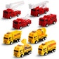 HSMQ 8 Pack Pull Back Cars Vehicle Toys Set, Fire Truck Construction Truck Model for Kids Boys Girls Toddler, Mini Pull Back Veh