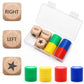 3+48 Pcs Left Right And Center Game Dice, Luxiv 3Pcs Wood Left Right And Center Game Dice With 48Pcs 4 Color Chips, Storage Box