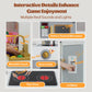 Cozibb Wooden Pretend Play Kitchen Set, Realistic Oven Faucet Microwave Ice Maker Bbq, With Lights & Sounds Features, 21 Accesso
