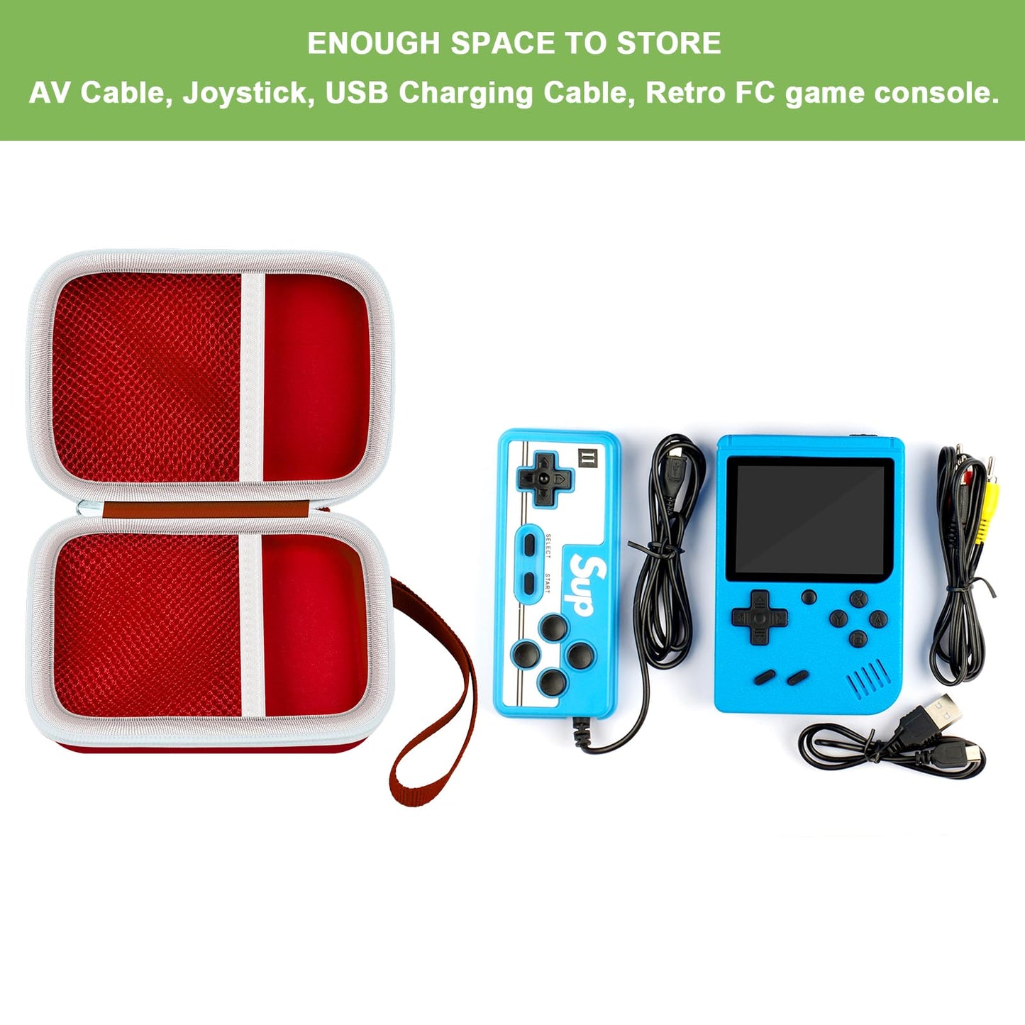 Alkoo Case Compatible With Retro Handheld Game Consoles/ R36S/ Rg353V -Travel Storage Holder Organizer For Game Boy Mini, Retro Mini Players, And More - Red