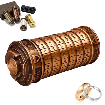 Cryptex Da Vinci Code Mini Bronze Lock Puzzle Valentines Day Gifts For Him Her Men Women Dad Boys Christmas Interesting Metal Anniversary Cool Romantic Birthday For Her Gifts Box