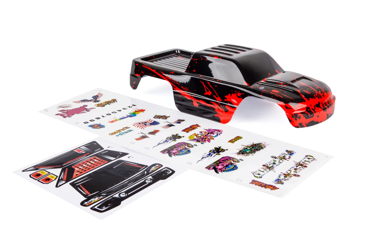 SummitLink Custom Body Compatible for 1/10 Scale RC Car or Truck (Truck not Included) (Muddy Red Over Black)