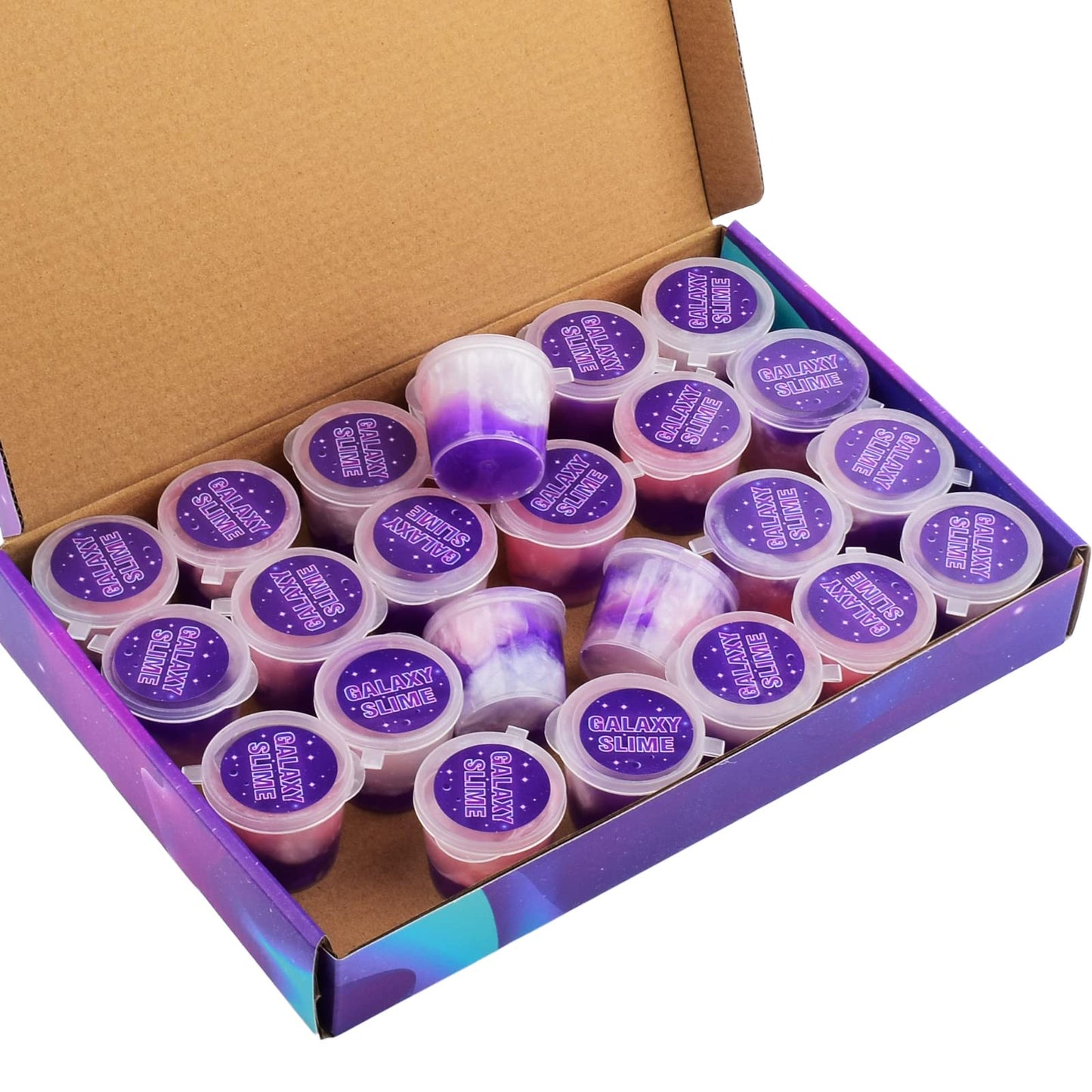 24 Pack Galaxy Slime Kit, Super Soft Stretchy Non-Sticky, Stress Relief Slime Toys For Girls And Boys Party Favors Kids Gift, Be