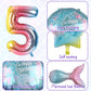 Mermaid 5Th Birthday Decorations, 8Pcs Mermaid Birthday Decorations Balloons, 40 Inch Rainbow Number 5 Balloon, Large Helium Foil Mermaid Tail Balloon, Seashell Balloons For Mermaid Party Supplies