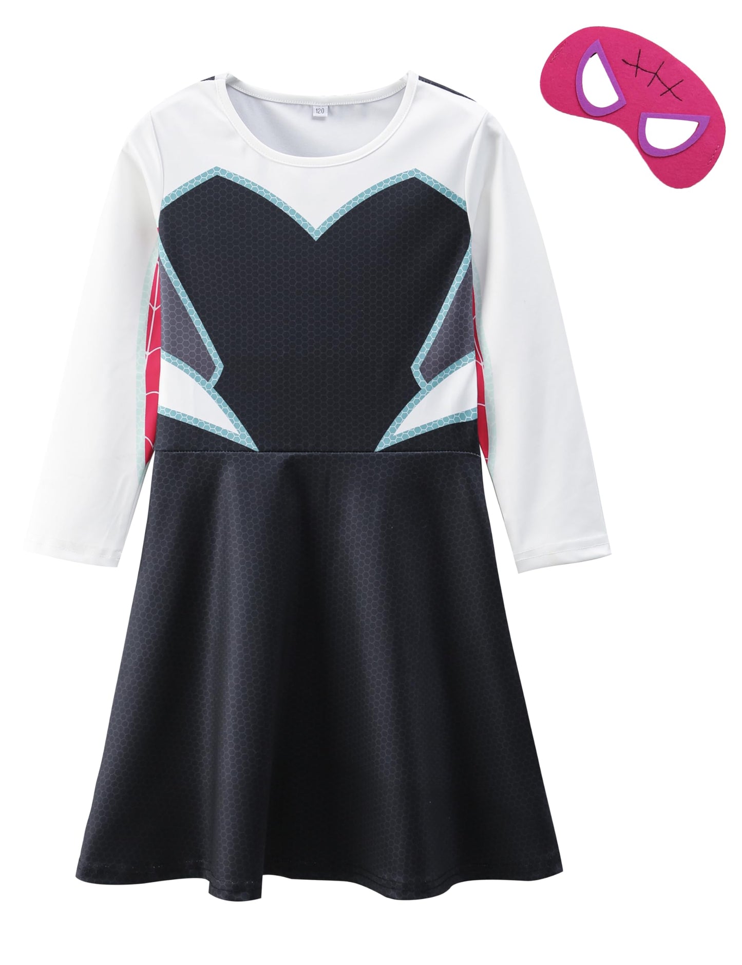 Amxjxma Ghost Girl Costume Hero Spider Halloween Dress For Girls Cosplay Outfit (5-6T)