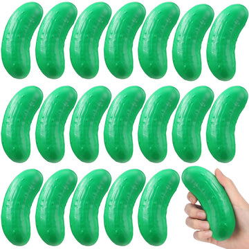 HyDren 20 Pcs Pickle Stress Balls Bulk Employee Appreciation Gifts Funny Pickle Toy 4.72'' Squeezable Balls Foam Stress Toy Reli