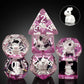 Rabbit dice set DND, DNDND 7PCS Resin Polyhedral dice set with Velvet Pouch for D&D Dungeons and Dragons Role Playing Games and 