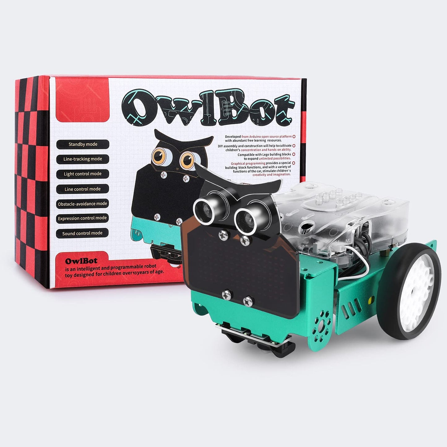Elegoo Owl Smart Robot Car Kit For Arduino Robotics For Kids Ages 8-12 12-16 Stem Science Kits Coding Robots Toys For 8+ Year Ol