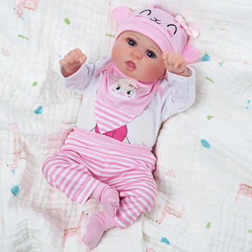 Babeside 5 Pcs Reborn Baby Doll Clothes 20 Inch Outfit Accessories Set For Reborn Baby Dolls 17-22 Inch Baby Dolls Girls Baby Cl