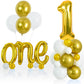 Toniful 27 Pcs 1St Birthday Balloons Set,40 Inch Gold Number 1 Balloon Gold One Letter Foil Balloon White Metallic Gold Balloons