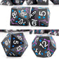 PJOY Metal Dice Set D&D Star Dice Set DND Polyhedral Dice for RPG Role Playing Games Dungeons and Dragons TTRPG Black Purple Blu
