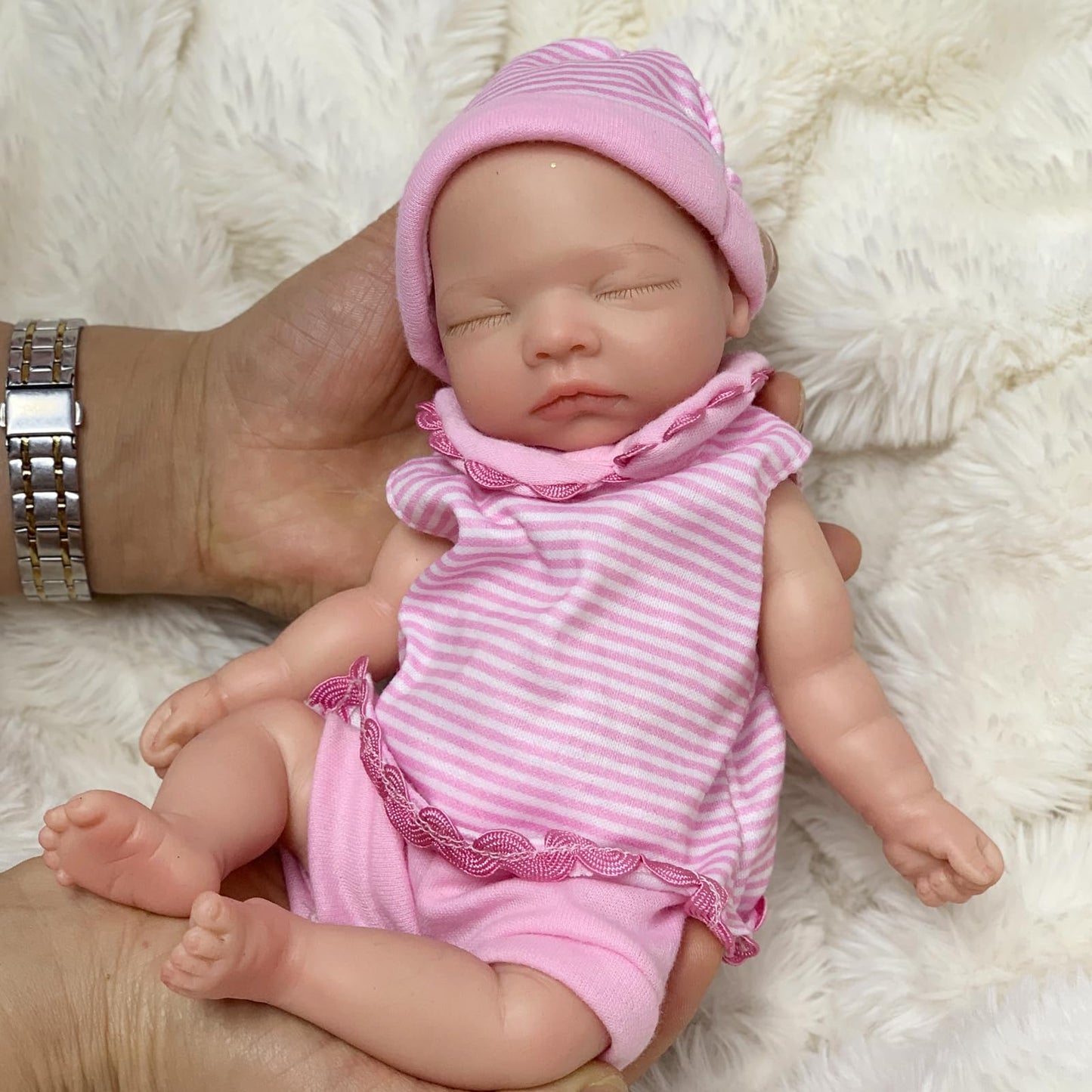 OtardDolls Silicone Baby Doll 11 Inch Full Silicone Lifelike Reborn Realistic Mini Dolls with Accessories Set
