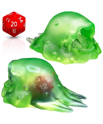 Slime Monster Gelatinous Cube Dice Jail | Squishy & See-Through | + Free Die | Prison Cage for Dungeon Parties | Miniature Acces