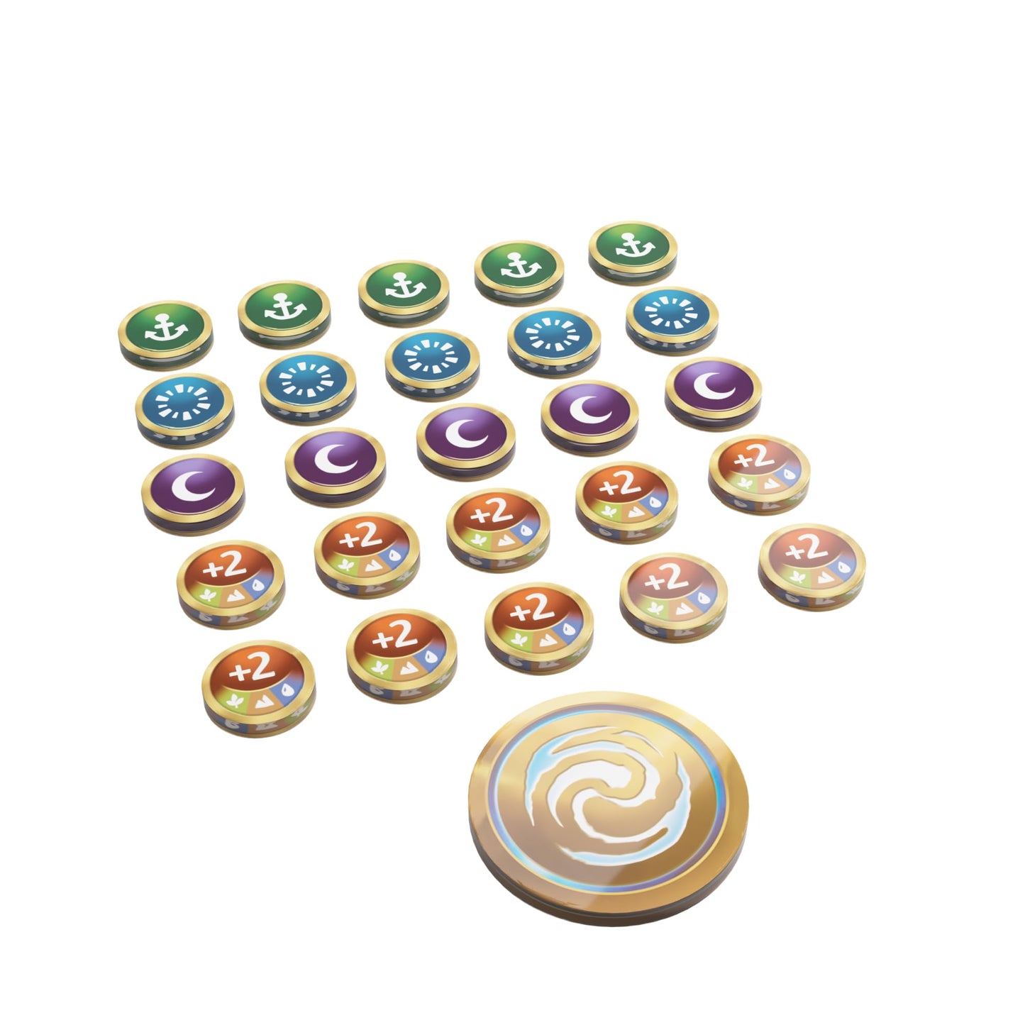 Gamegenic Altered Premium Markers - 26-Piece Acrylic Game Tokens, Multicolor, 10 cm x 10 cm x 0.4 inches, Model GGS60145ML