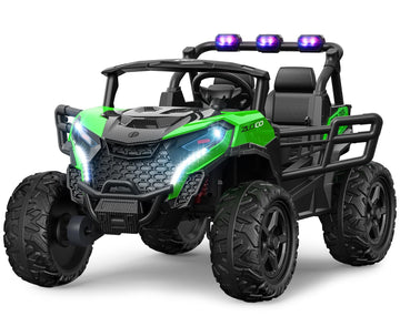 Arbeli 24V 2 Seater Ride On Car Truck, 4X200W, Eva Tires, Remote Control, 4Wd/2Wd, Rainbow Lights, Shock Absorbers, Bluetooth, R