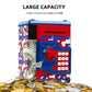 Atm Piggy Bank For Boys Girls, Vcertcpl Mini Atm Coin Bank Money Saving Box With Password, Kids Safe Money Jar For Adults With Auto Grab Bill Slot, Great Gift Toy Bank For Kids (Camouflage Red Blue)