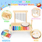 Kids Drum Set,Baby Musical Instrument For Toddler,Wooden Xylophone For Toddlers With Baby Drum Set And Wind Chime,Montessori Mus
