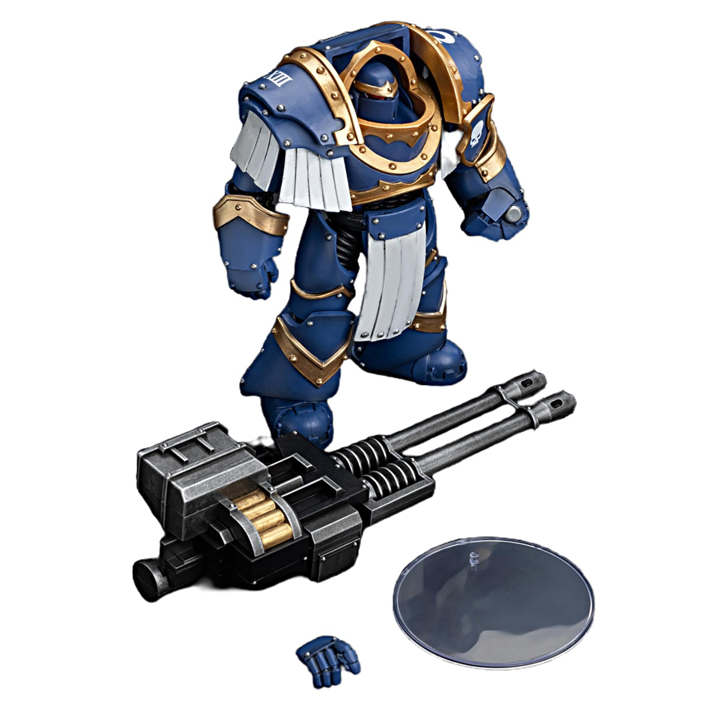 JOYTOY Warhammer 40K 1/18 Action Figures Ultramarines Cataphractii Terminator Squad Terminator with Reaper Autocannon Collectible Model