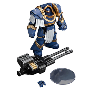 JOYTOY Warhammer 40K 1/18 Action Figures Ultramarines Cataphractii Terminator Squad Terminator with Reaper Autocannon Collectible Model
