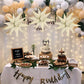 60 Pcs Cream Star Balloons Foil Starburst Balloons Explosion 12 Point Cone Balloons Large For Wedding Anniversary Backdrop Birth