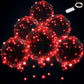 Red Led Balloons 6Set Light Up Balloons Clear Bobo Balloons With String Lights For Party, Birthday, Anniversary, Wedding (Red)