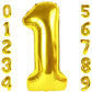 Number Balloon 40 Inch Gold Party Decorations, 1 Balloon 1St Birthday Decorations Boy Girl Baby, 1 10 11 15 16 17 18 21 Balloons