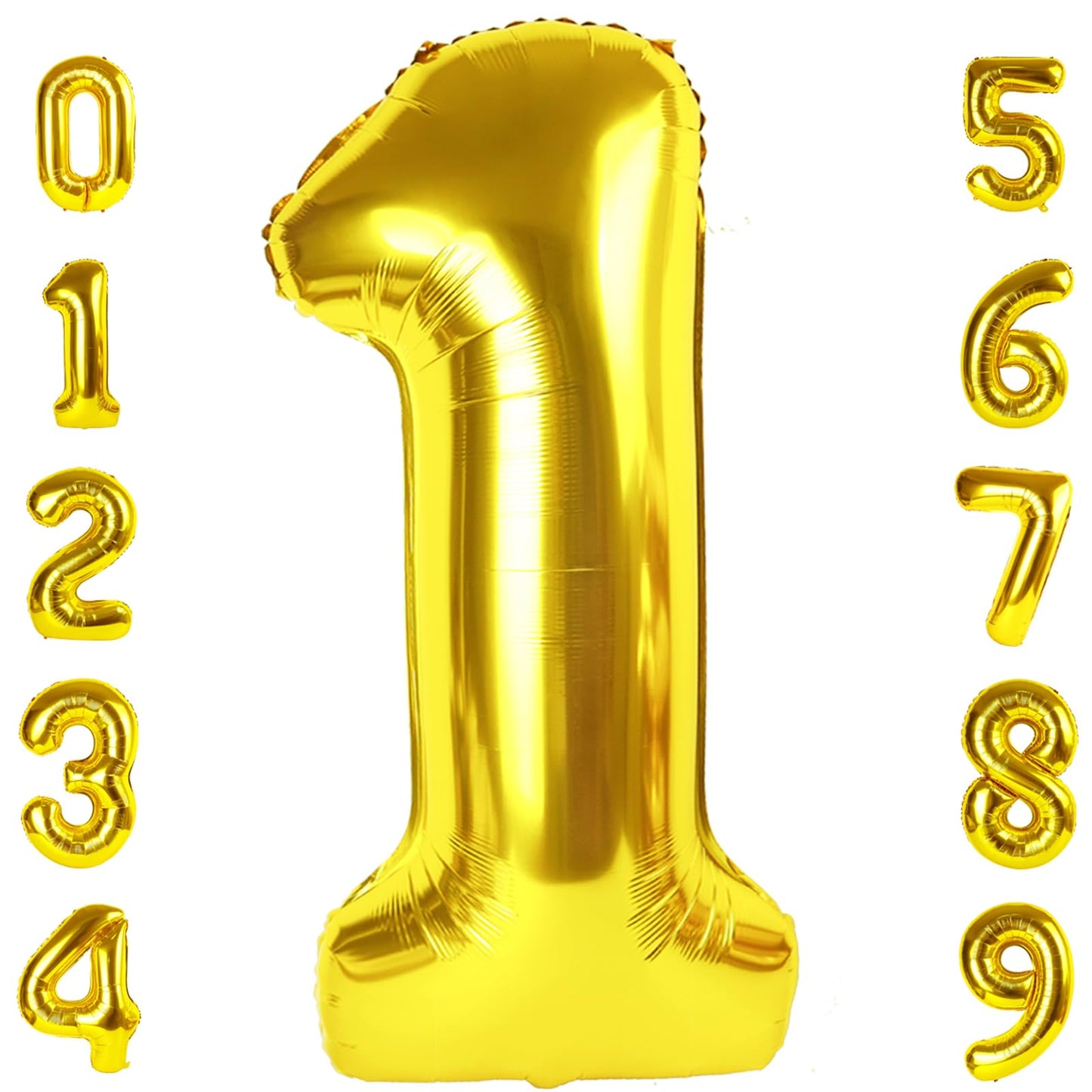 Number Balloon 40 Inch Gold Party Decorations, 1 Balloon 1St Birthday Decorations Boy Girl Baby, 1 10 11 15 16 17 18 21 Balloons
