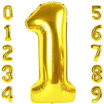 Number Balloon 40 Inch Gold Party Decorations, 1 Balloon 1St Birthday Decorations Boy Girl Baby, 1 10 11 15 16 17 18 21 Balloons
