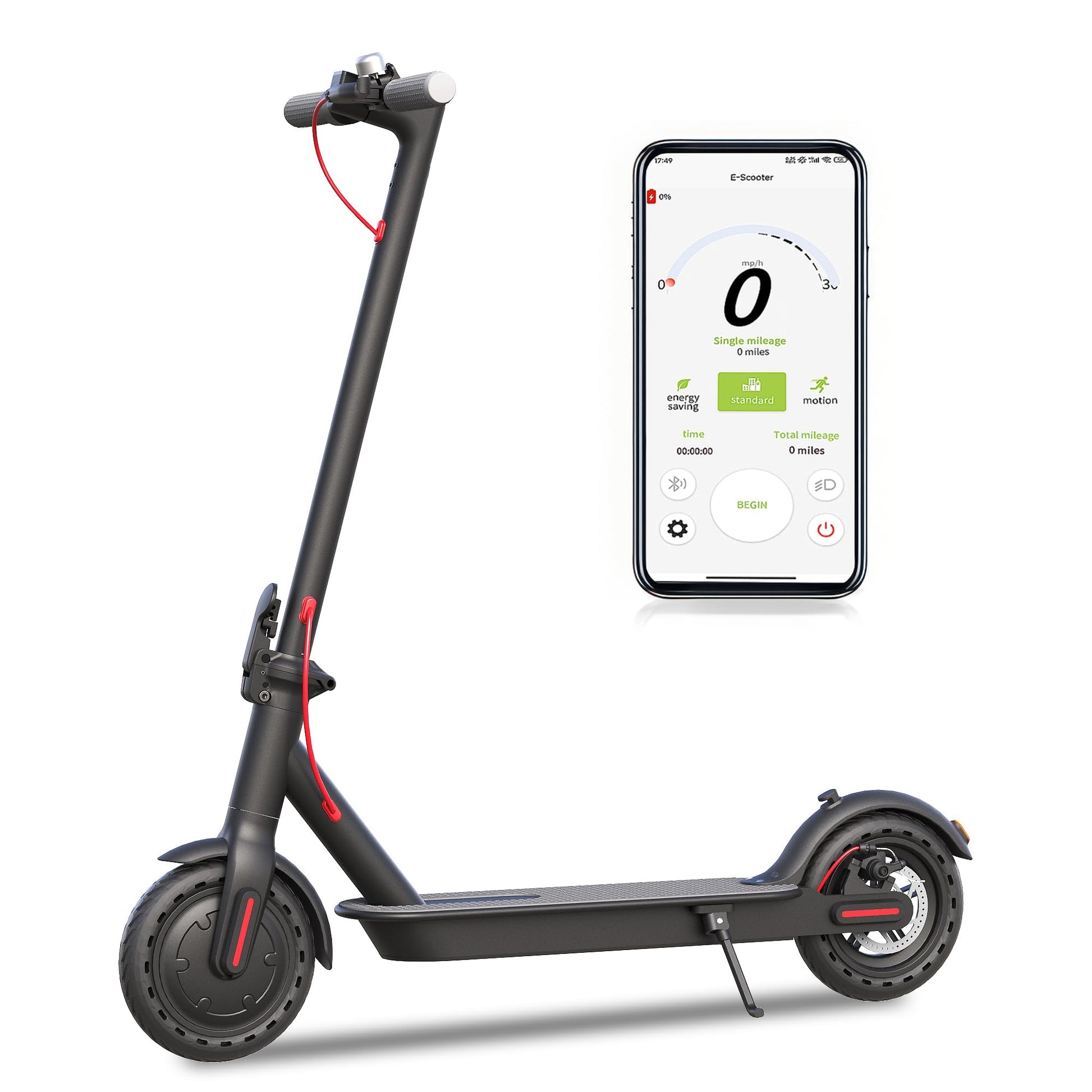 Electric Scooter Adults, 19Mph Top Speed 500W Max Motor Fast E Scooter Foldable, 8.5'' Solid Tires, Max 21 Miles Long Range For 