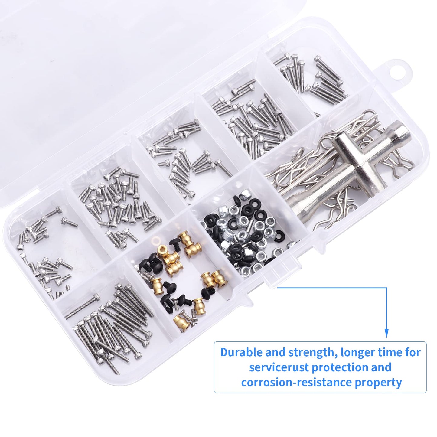 271Pcs M1.4 Rc Screw Kit Screws Assortment Set Hardware Fasteners For Axial Scx24 1/24 Rc Crawler Deadbolt C10 Jeep Axi90081 Axi