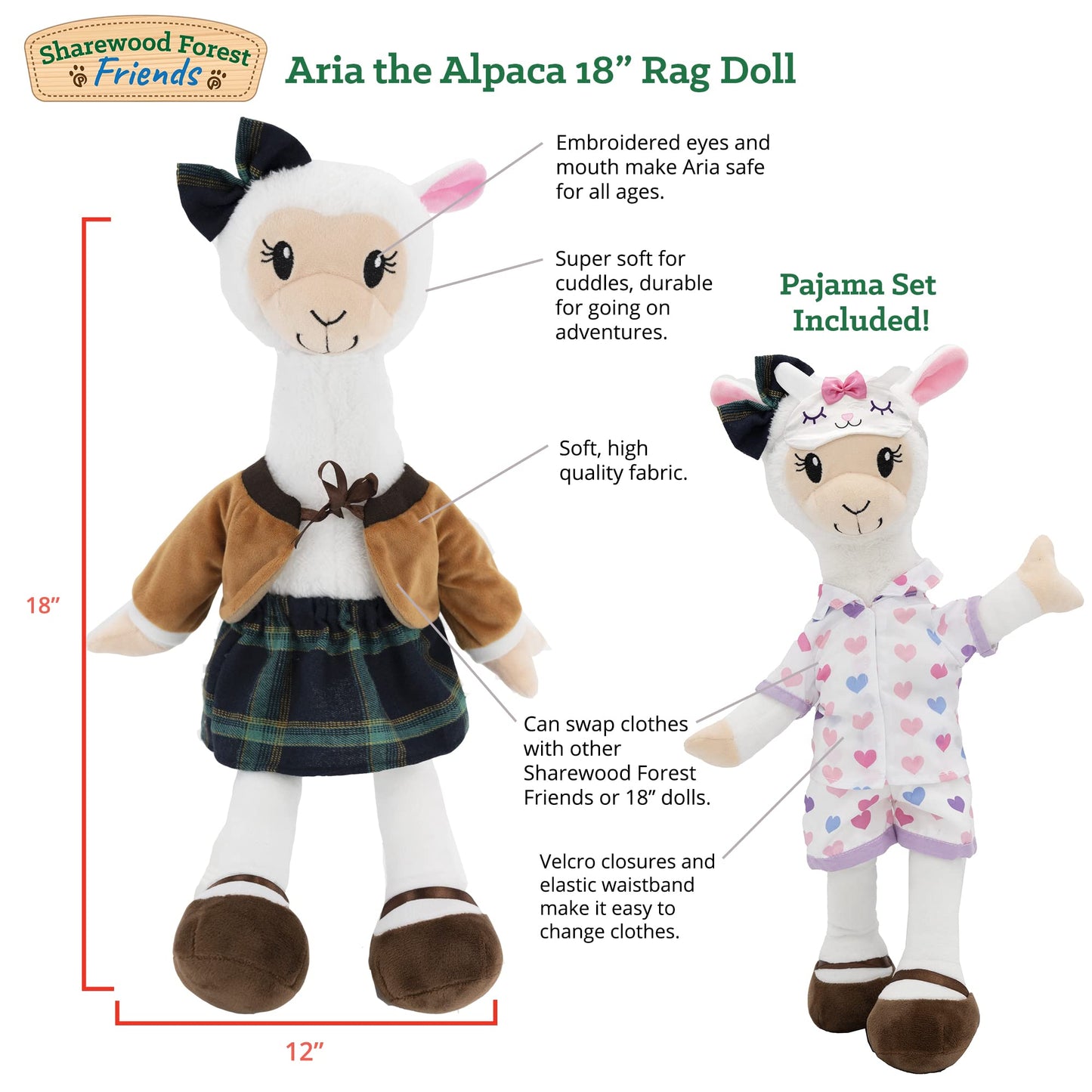 PLUSHIBLE BRIDGING MILES WITH SMILES Soft Baby Doll - Plush Rag with 2 Clothing Set, My First Plush Toy for Girls, Boys & Infant