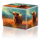 Card Game Storage Box TCG Deck Box MTG Card Box Organizer Trading Card Case Commander Deck Box TCG Card Storage Box Magnetic Closure Creative Pattern Up to 200 Cards  A Highland Cow With Flowers