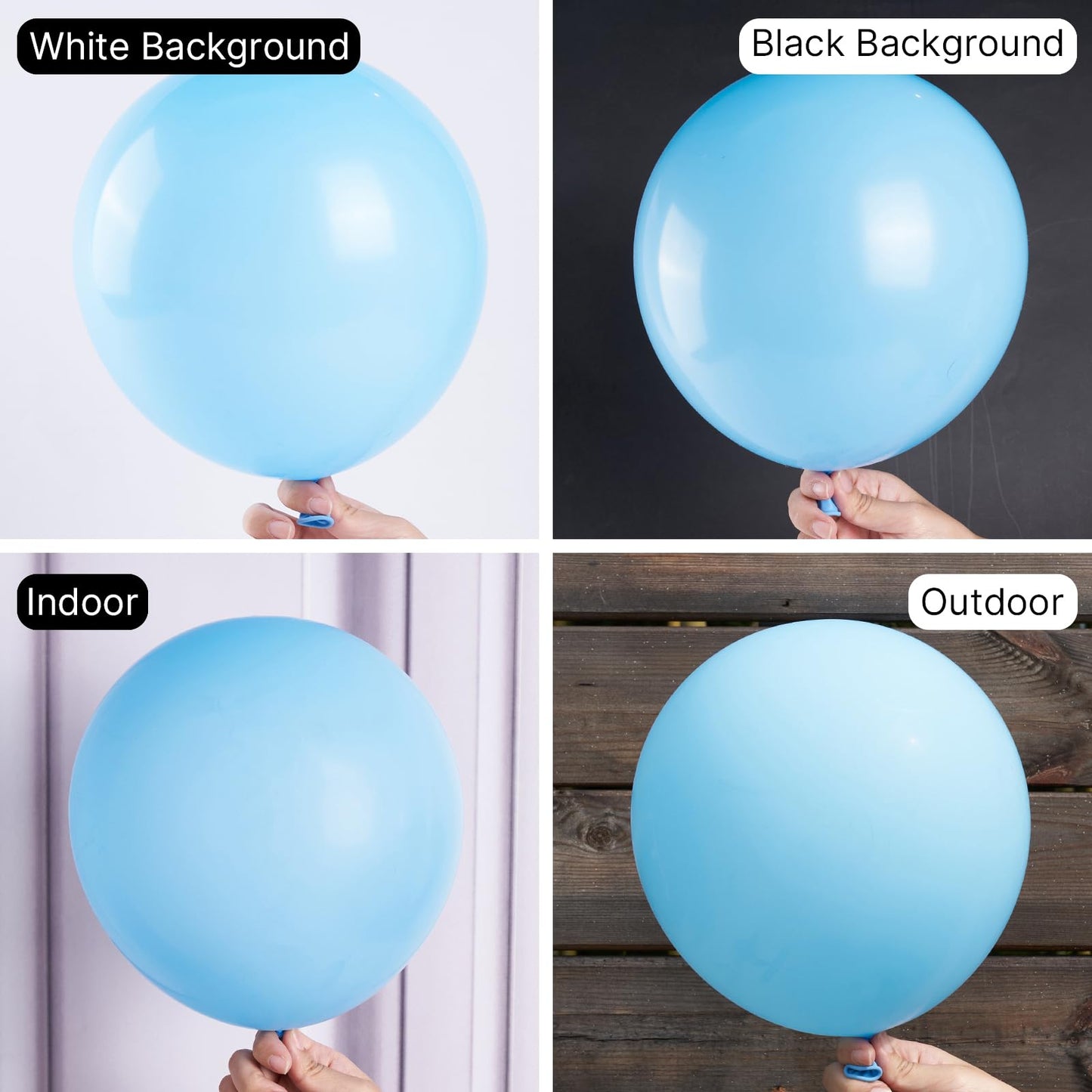 PartyWoo Light Blue Balloons Pack of 120, Matte Rubber, 18"/12"/10"/5" for Birthday or Party Decorations, Blue-Y4