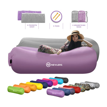 Nevlers Inflatable Lounger Air Sofa - Portable Inflatable Couch For Camping, Outdoor Movie Seating | Easy To Use Air Couch Infla