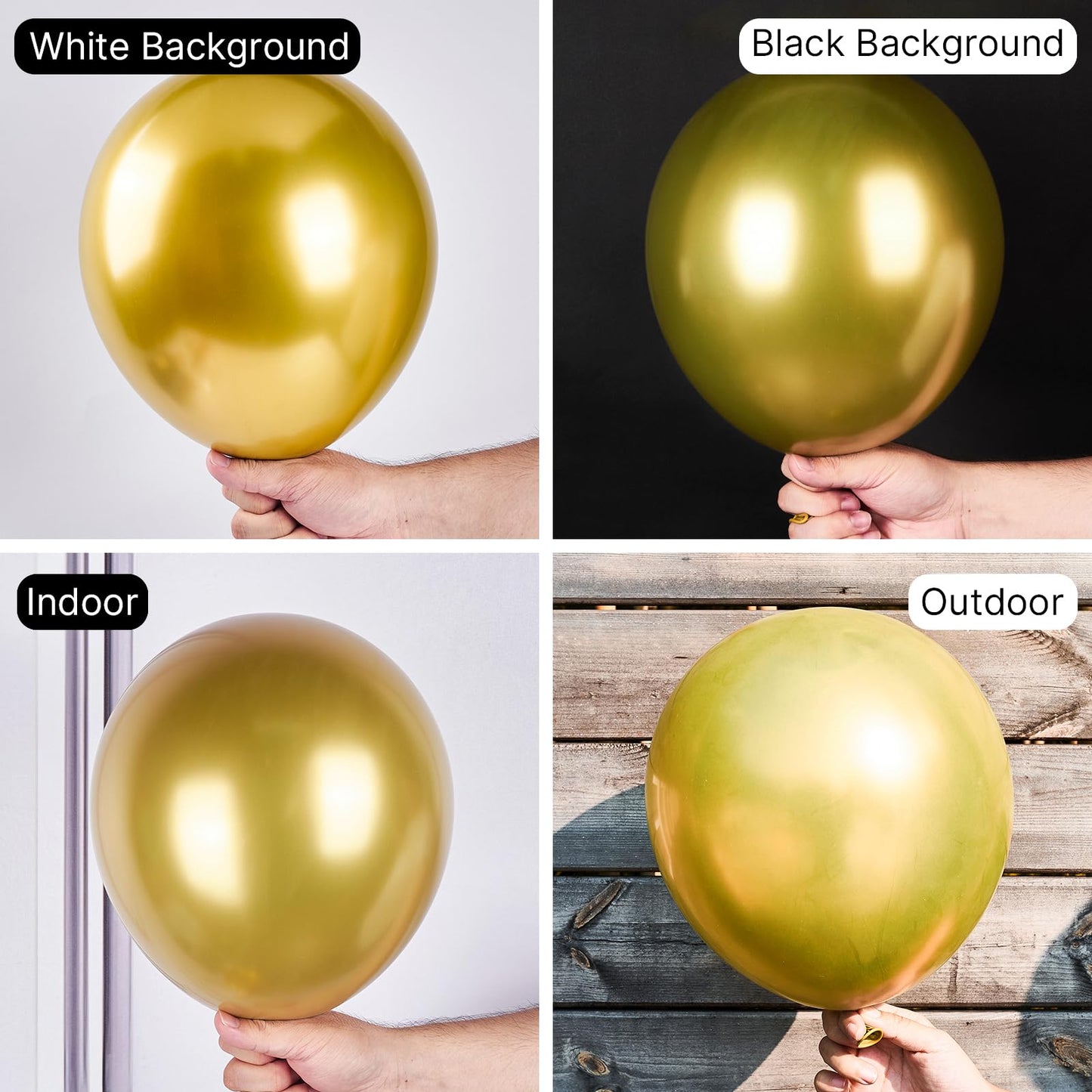 PartyWoo Metallic Gold Balloons - 50 pcs 12" Chrome Rubber Balloons for Graduation, Baby Shower, Wedding, and Birthday Decorations - Gold-G101