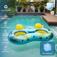 Sunrio 2025 New & Upgrade 2 Person Double River Tubes for Floating Heavy Duty Inflatable Floating Lounger enhanced Water Rafts Pool Float Above Lake and River for mature-themeds (Green-Yellow)