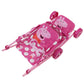 Peppa Pig: Doll Twin Stroller - Pink & White Dots - Fits Dolls Up To 24, Retractable Canopy, Easy to Fold for Storage & Travel,