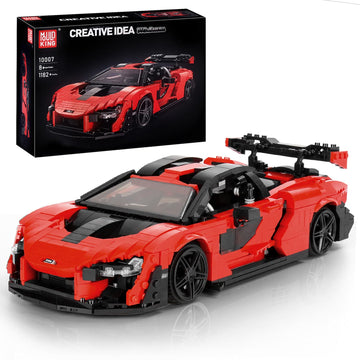 Mould King 10007 Super Car Moc Building Blocks Kit, 1:12 Scale Sports Car Model Toys For Kids To Build, Collectible Car Set For Adults (1182 Pcs)