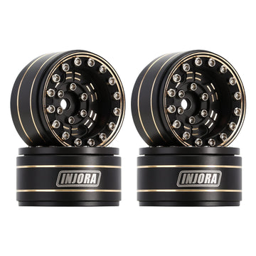 INJORA Brass 1.0 Beadlock Wheel- Negative Offset 3.15mm Wheels for 1/18 TRX4M SCX24 Gladiator Bronco C10 JLU Deadbolt Axial 1/24