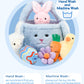7 Piece Plush Stuffed Animals Playset Toys With Rabbit, Chick, Lamb, Carrot, Egg, Flower, Furry Bag, Soft Basket Set Toys For Gi