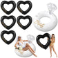 Thenshop 6 Pcs Black Bachelorette Pool Floats - Bride or Die Party Decorations - 1 Diamond Ring & 5 Heart Loungers - Gothic Wedd
