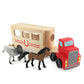 Melissa & Doug Horse Carrier Wooden Play Set with 2 Flocked Horses, 14"x6"x3.4", Multi-color, Model 4097