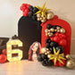 Red Black Gold Balloon Garland Arch Kit, 134Pcs Red Black Metallic Gold Confetti Balloons For Casino Theme Party Decorations, Ne